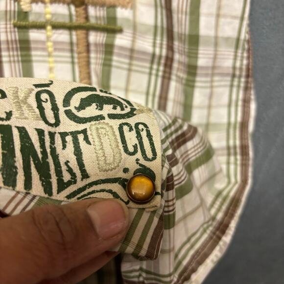 Ecko Unltd Plaid Western Shirt XL Button Down Streetwear Skater 90’s Embroidered - Picture 9 of 14